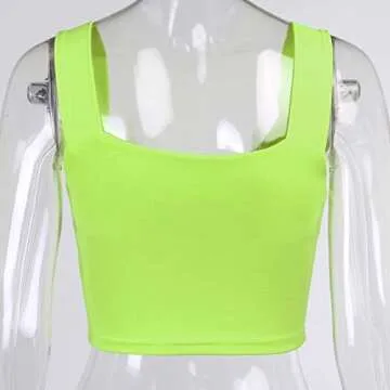 Abardsion Women's Sleeveless Strappy Basic Crop Tank Top for Women Summer