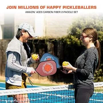 Amazin' Aces Carbon Fiber Pickleball Paddle Set - 2 Rackets