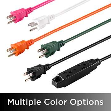 UltraPro 25 Ft Indoor Extension Cords 2 Pack 3 Outlet Extension Cords Outlet Power Strip Long Extension Cord with Multiple Outlets Grounded Heavy Duty Extension Cord 16 Gauge UL Listed Black 50807