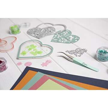 Sizzix Curved Fine Tip Tweezers for Intricate Projects, Scrapbooking, Cardmaking, One Size, Multi Co...