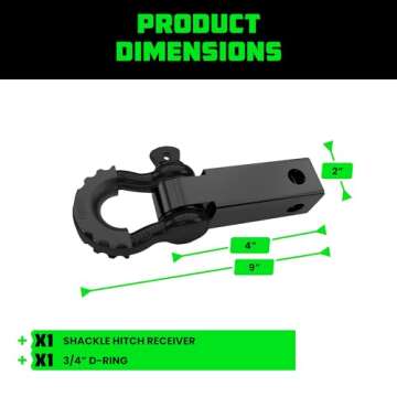Rhino USA Shackle Hitch Receiver for Reliable Towing Accessories