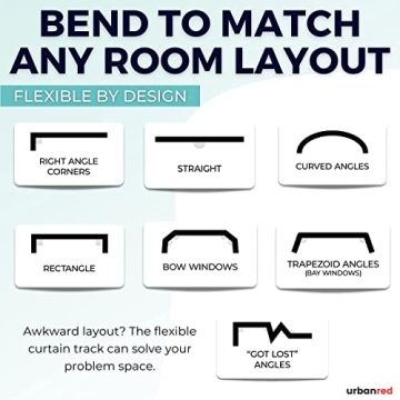 UrbanRed 9.8FT Flexible Ceiling Curtain Track System