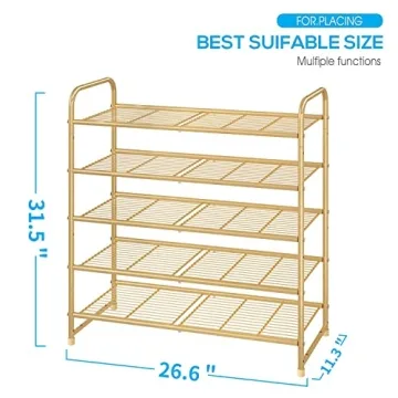 Simple Trending Shoe Rack 5-Tier Stackable Storage Solution