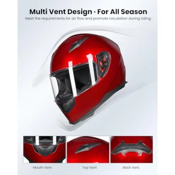 ILM Full Face Motorcycle Helmet with 2 Visors and Scarf