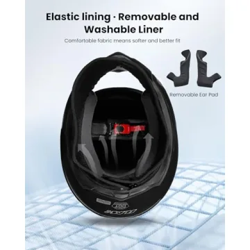 ILM Full Face Motorcycle Helmet with 2 Visors and Scarf