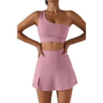 QINSEN Womens One Shoulder Yoga Bra Cutout Straps Athletic Sports Running Workout Top