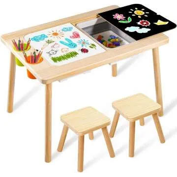Kids Sensory Table with Stools and Storage Bins