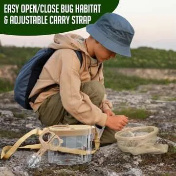 Montessori Mama Kids' Bug Catching Kit - Complete Insect Exploration Set with Habitat, Extendable Net, Magnifying Tools & Carry Strap - Educational Outdoor Adventure Gift