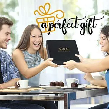 Astor Chocolate Hazelnut Vegan Truffle Box, 18 piece Belgian Chocolate Gift Set, Gourmet Non Dairy Candy, Kosher Pareve Candy, Christmas Valentines Day Birthday Holidays, Prime Holiday Delivery Basket