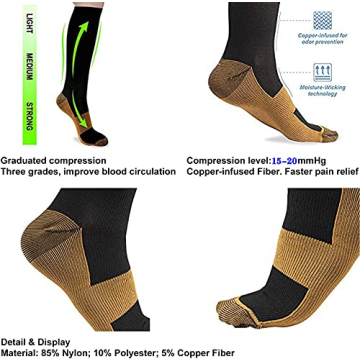 Graduated Copper Compression Socks Enhance Circulation and Comfort