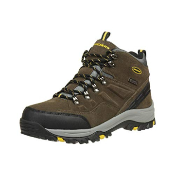 Skechers Men's Relment Pelmo Hiking Boot - Waterproof Memory Foam Comfort in Classic Khaki