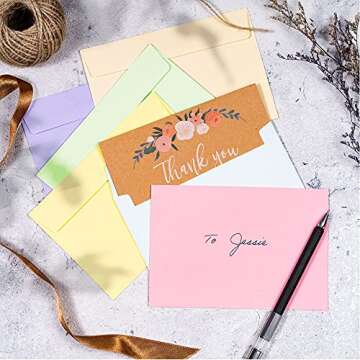 Invitation Envelopes, 120-Pack 4x6 Envelopes for Invitations, Pastel Colored Envelopes, A4, 4 1/4 x ...