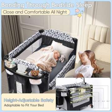 Xilingol 5-in-1 Pack and Play with Music Box & Changing Table