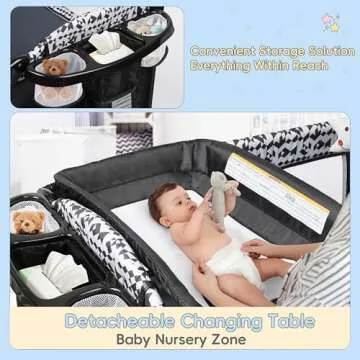 Xilingol 5-in-1 Pack and Play with Music Box & Changing Table