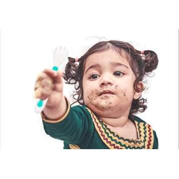 Baby Utensils Spoon Fork Set with Travel Safe Case Toddler Babies Children Feeding Training Spoon Ea...