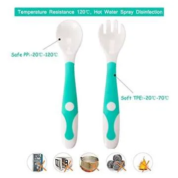Baby Utensils Spoon Fork Set for Toddler Self Feeding
