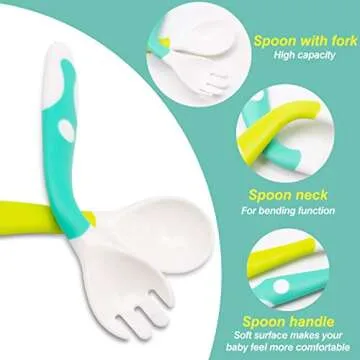 Baby Utensils Spoon Fork Set for Toddler Self Feeding