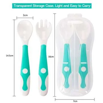 Baby Utensils Spoon Fork Set for Toddler Self Feeding