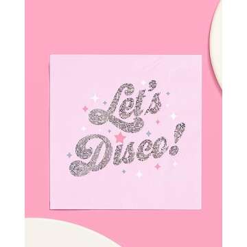 xo, Fetti Let's Disco Napkins - 3-ply, 25 pcs | Bachelorette Party Decorations, Last Disco Bach, 70s Birthday Party, Baby Shower Supplies, Cool Cocktail Napkins