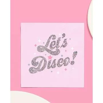 xo, Fetti Let's Disco Napkins - 3-ply, 25 pcs | Bachelorette Party Decorations, Last Disco Bach, 70s Birthday Party, Baby Shower Supplies, Cool Cocktail Napkins