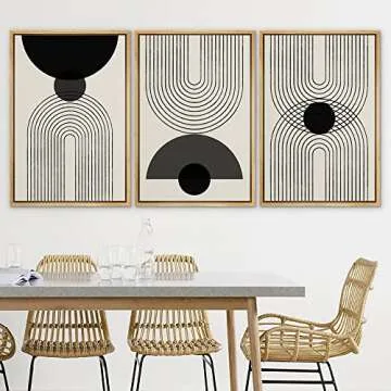 SIGNLEADER 3-Piece Framed Canvas Wall Art - Modern Design