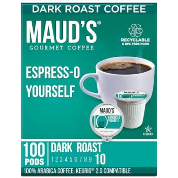 Maud's Espresso Dark Roast Coffee Pods - 100 ct - Premium Arabica Coffee, Recyclable and Convenient ...