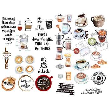 Seasonstorm Coffee Time Kawaii Aesthetic Happy Planner Stickers for Scrapbooking