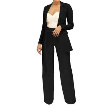 PINSV Women's High Waisted Stretchy Bootcut Pull On Dress Pants Casual Work Pants 3257 Black XXL