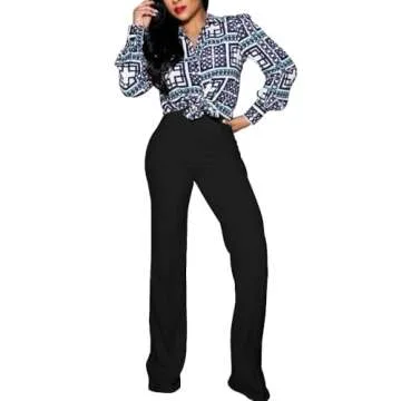 PINSV Women's High Waisted Stretchy Bootcut Pull On Dress Pants Casual Work Pants 3257 Black XXL