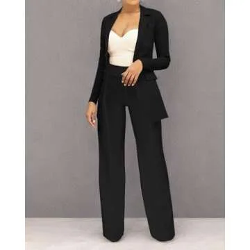 PINSV Women's High Waisted Stretchy Bootcut Pull On Dress Pants Casual Work Pants 3257 Black XXL