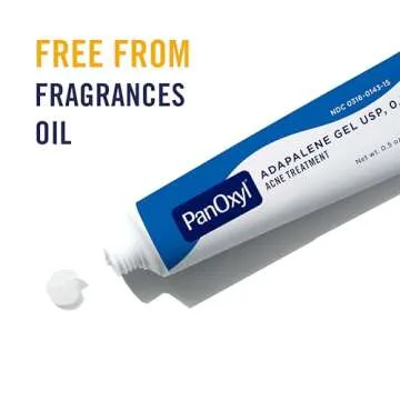 PanOxyl Adapalene 0.1% Leave-On Gel, 30 Day Supply, Retinoid Gel Acne Treatment, Acne Prone Skin, Oil Free, Fragrance Free, 0.5 oz