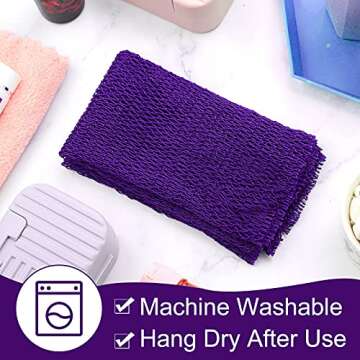 Geiserailie African Long Bathing Net Sponge Long Shower Body Scrubber Back Scrubber Skin Smoother Net Bathing Sponge for Daily Use or Stocking Stuffer(Purple)