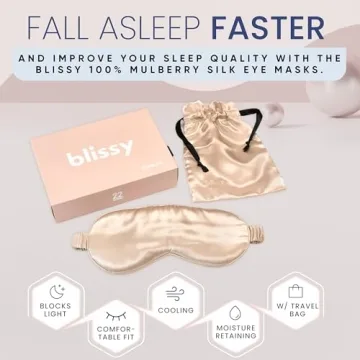 Blissy Silk Sleep Mask for Total Blackout Comfort