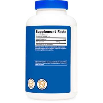 Nutricost Alpha Lipoic Acid 600mg Per Serving, 240 Capsules - Gluten Free, Vegetarian Capsules, Soy Free & Non-GMO