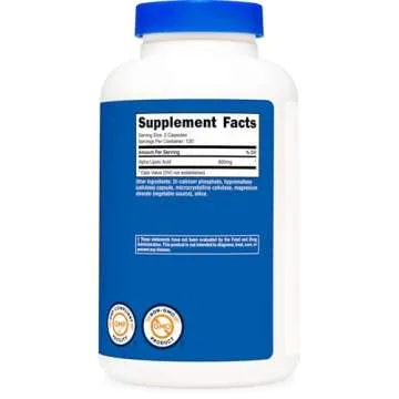 Nutricost Alpha Lipoic Acid 600mg Per Serving, 240 Capsules - Gluten Free, Vegetarian Capsules, Soy Free & Non-GMO