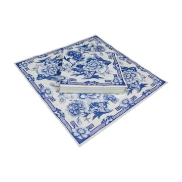 Elegant Caspari Blue and White Dinner Napkins 20-Pack