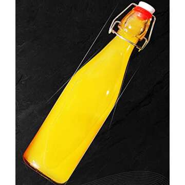 XZF Swing Top Clear Glass Bottles Brewing Bottles 1000ml 33 fl. oz. Flip Top Bottles Great for Oil Vinegar Beverages Homemade Juices Kombucha Water Beer Set of 4, XZF001