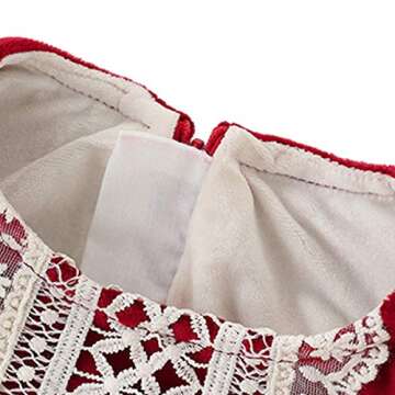 famuka Baby Toddler Girl Red Dress Long Sleeve Princess Dress (Dark Red, 12-18 Months)