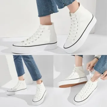 FRACORA Womens High Top Canvas Sneakers for Casual Wear