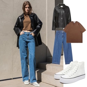 FRACORA Womens High Top Canvas Sneakers for Casual Wear