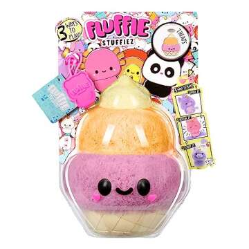 Fluffie Stuffiez Ice Cream Small Collectible Feature Plush - Surprise Reveal Unboxing with Huggable ...