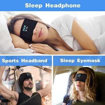 Sleep Headphones Bluetooth Sleeping Headband - Elastic Sleeping Headphones for Side Sleeper Gifts St...