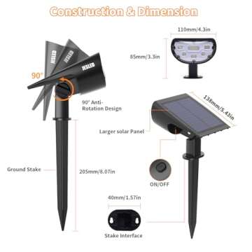 JESLED Solar Spotlight: Waterproof, Eco-Friendly Outdoor Light