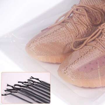 Set of 8 Transparent Shoe Bags for Travel Large Clear Plastic Shoes Storage Organizers Pouch with Rope for Men and Women