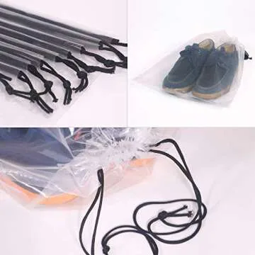 Set of 8 Transparent Shoe Bags for Travel Large Clear Plastic Shoes Storage Organizers Pouch with Rope for Men and Women