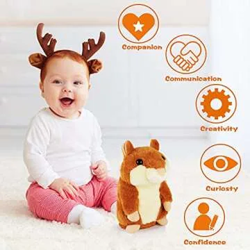 KMUYSL Toys for 1 2 3 Years Old Boys Girls, Toddler Toys Hamster Repeats What You Say Stocking Stuffers for Boys Girls, Interactive Fun Toys for Kids, Christmas Birthday Gifts for Baby 12 Months+