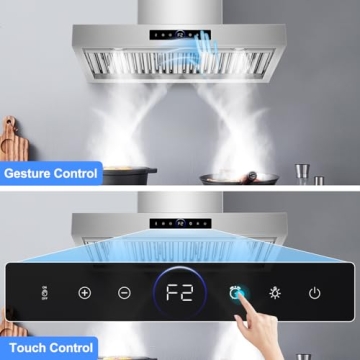 30 Inch Wall Mount Range Hood with Gesture Control