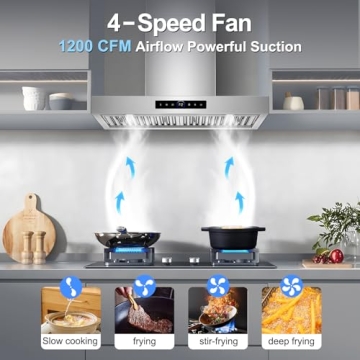 30 Inch Wall Mount Range Hood with Gesture Control