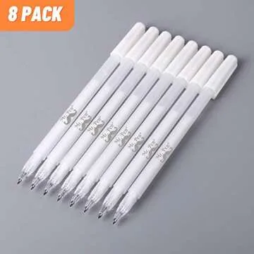 Mr. Pen- White Pens, 8 Pack, White Gel Pens for Artists, White Gel Pen, White Ink Pen, White Pens fo...