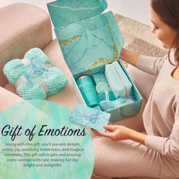 11 Pcs Gift basket for women, Spa Self Care Kit, Unique Spa Gift Box set for Women, Birthday Gifts for women, Valentines Day Gifts for Mom, Wife, Girlfriend, Sister, Her, Spa Gift Set (Blue)